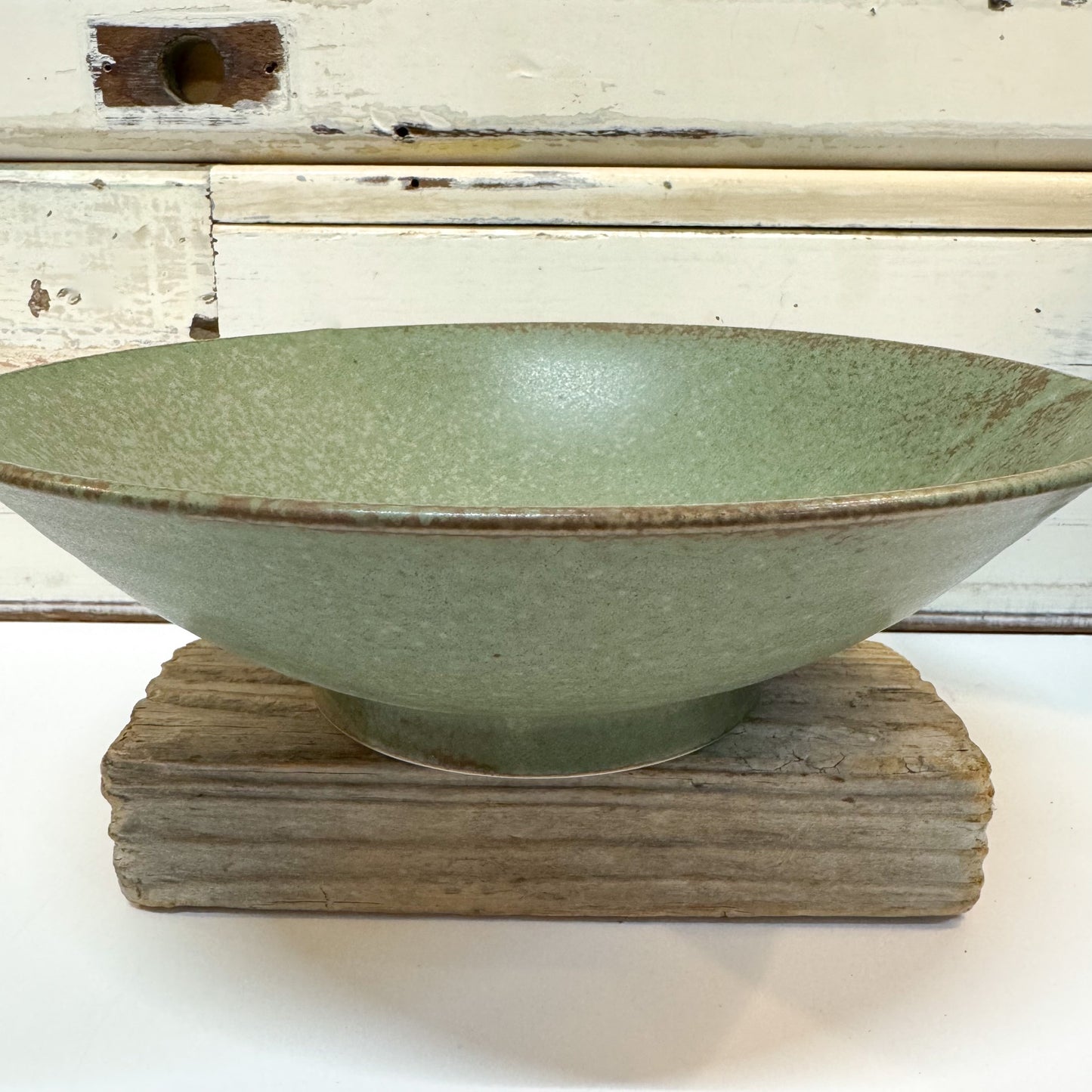 Green ceramic bowl - Concept Japan - Wabisabi Green Large Bowl