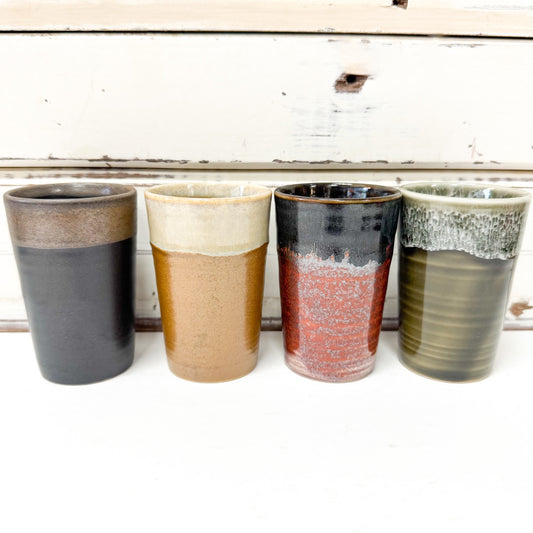 Concept Japan - Yunomi 4 Cup Set. Four ceramic cups with different colour patterns 