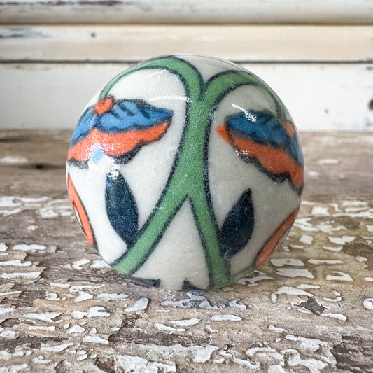Decorative ceramic Doorknob with floral design 