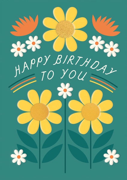 Happy B-Day Floral Card