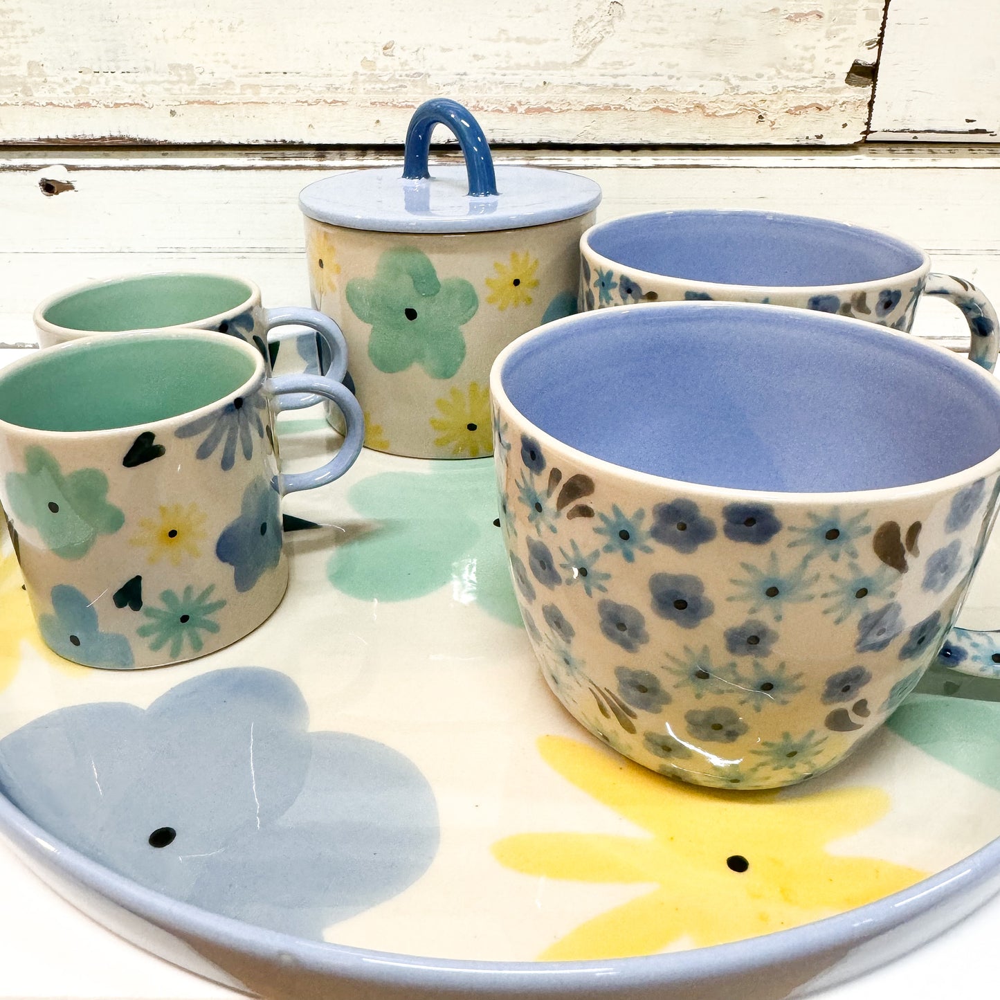 Ditsy Platter Blue