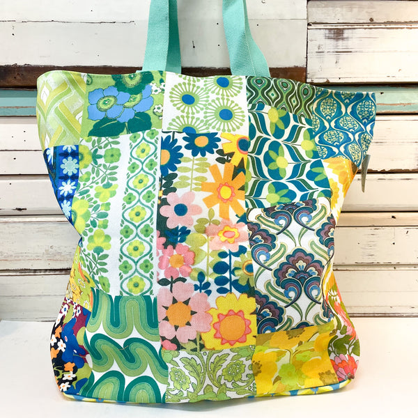 Canvas Shopping Bag - 70's Green