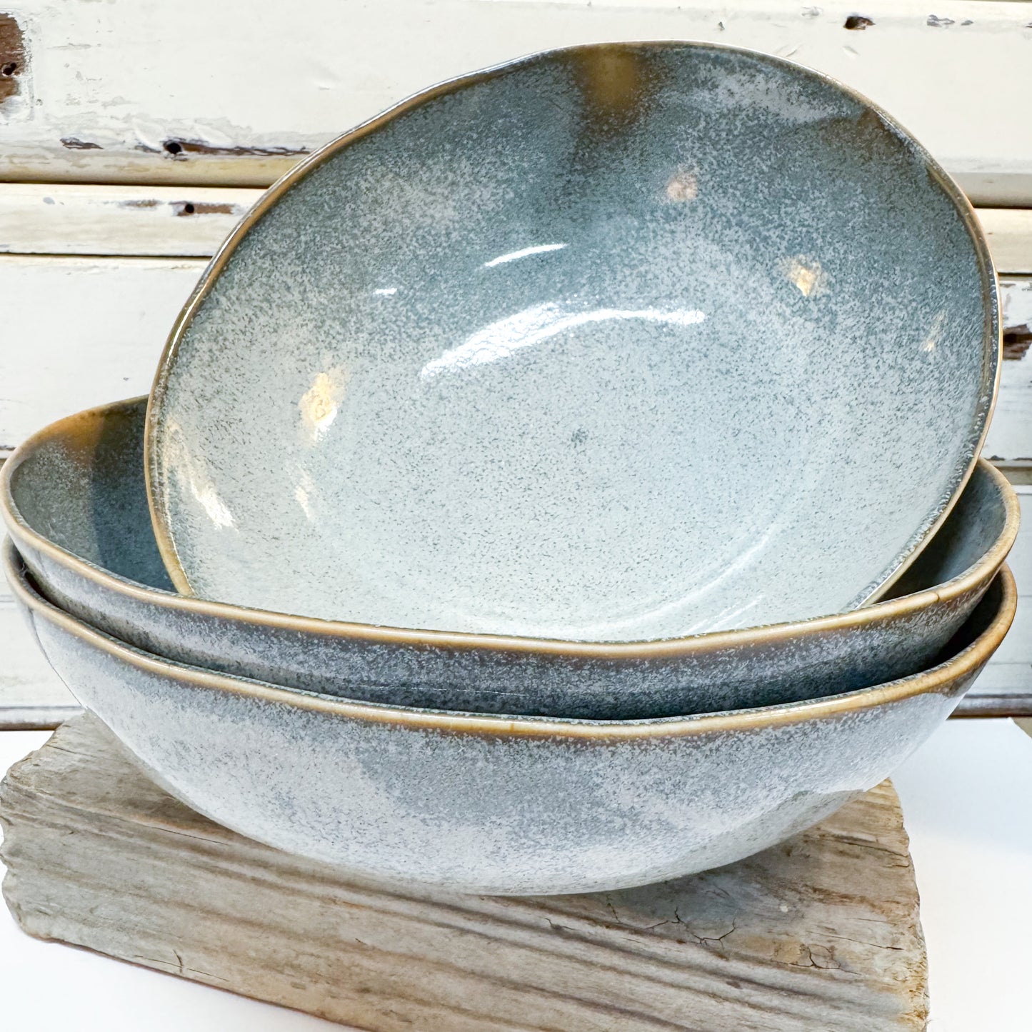 Wabisabi Pearl Blue Oval Bowl