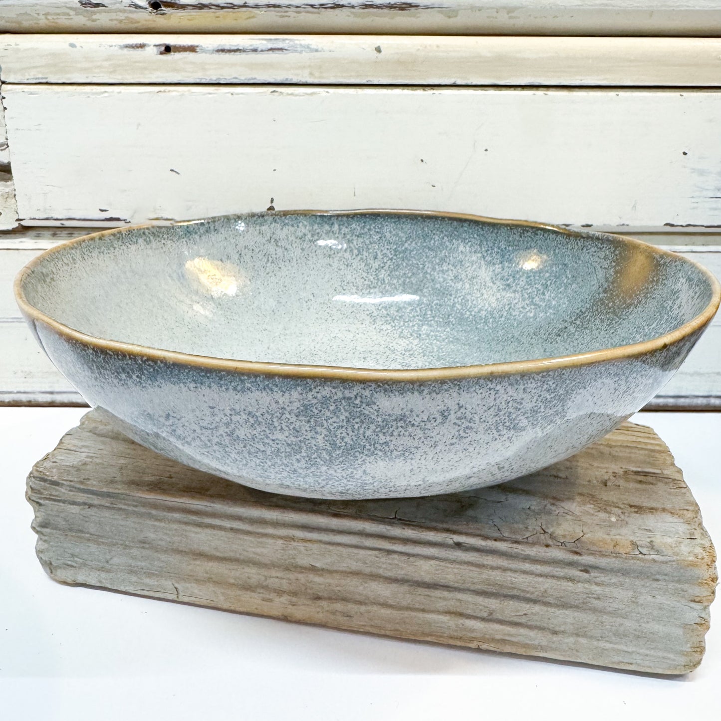 Wabisabi Pearl Blue Oval Bowl