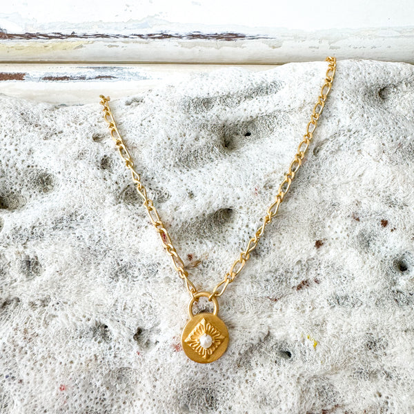 Arabesque Pearl Link Chain Necklace