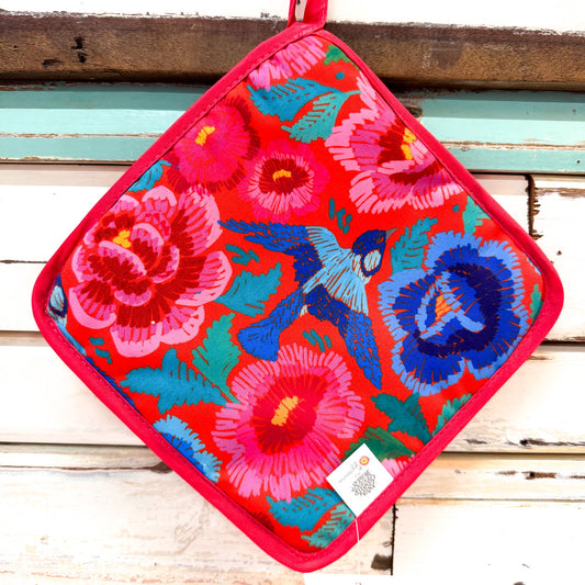 Pot Holder - Birds & Roses