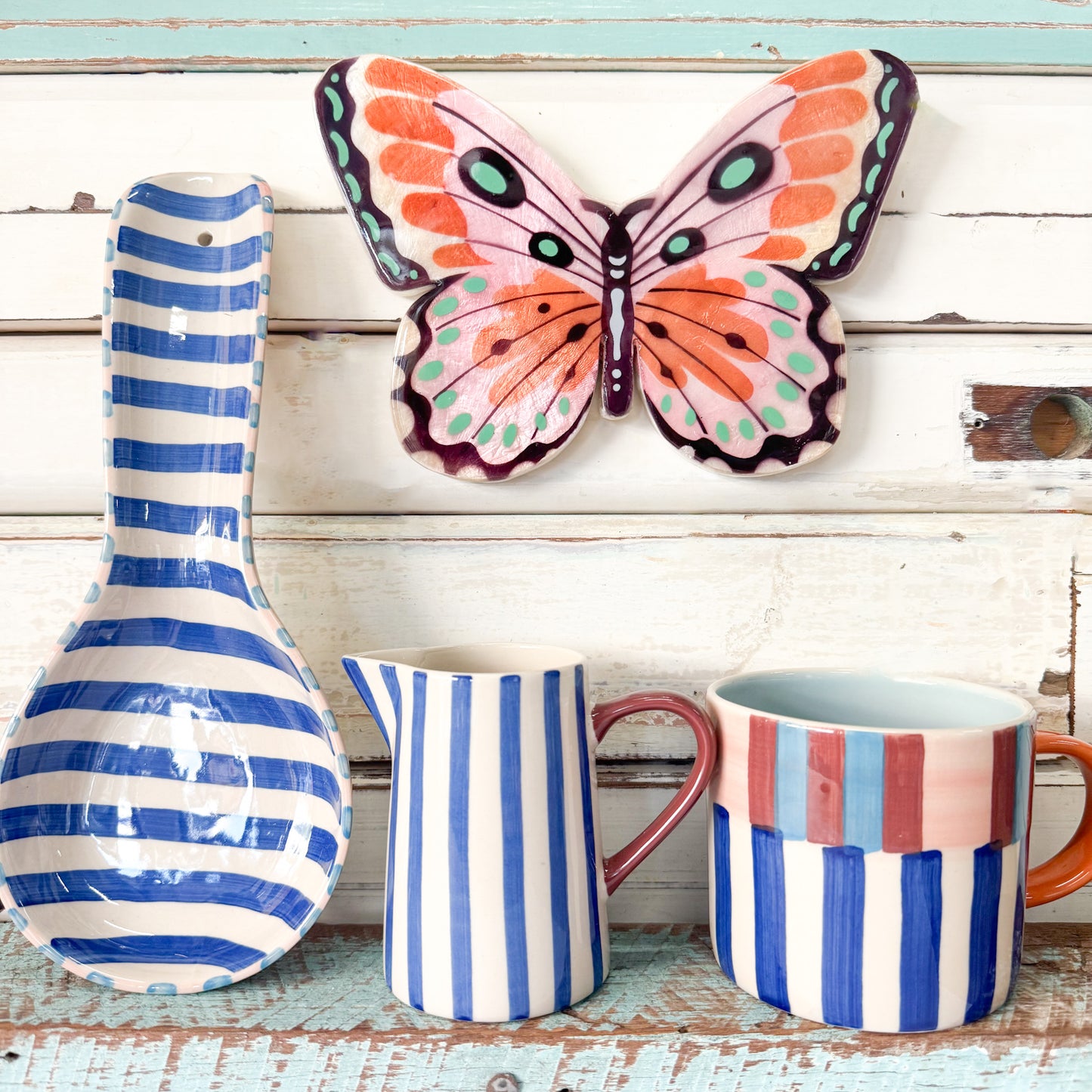 Bloomie Blue Stripe Mug