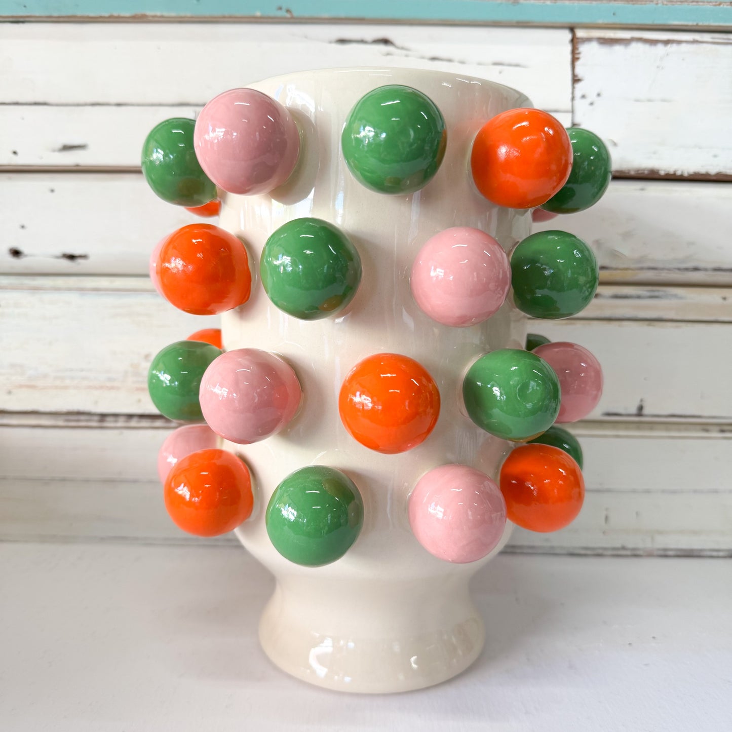 Bubble Vase - Pink, Green & Orange