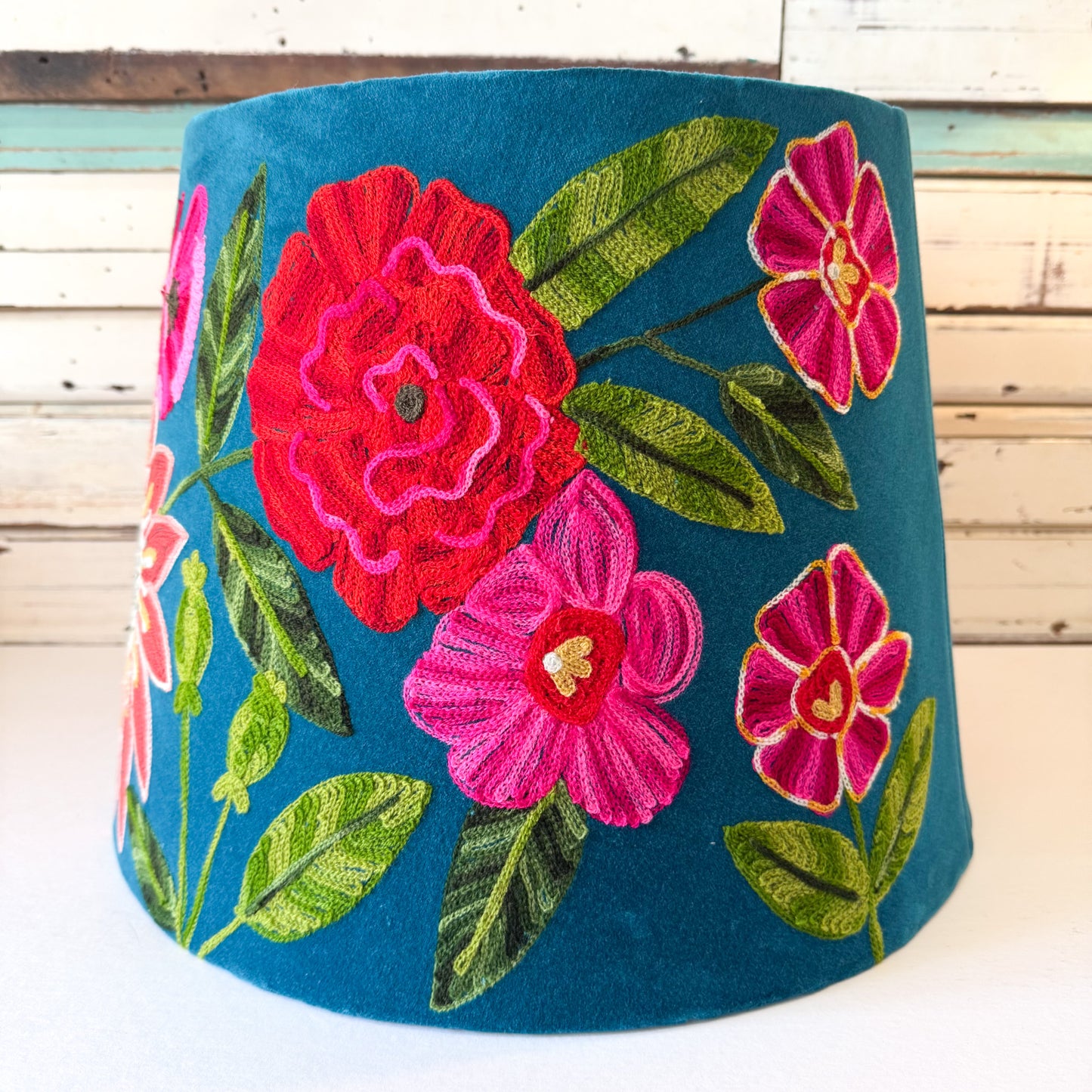 Tropical Garden Teal Tapered Shade