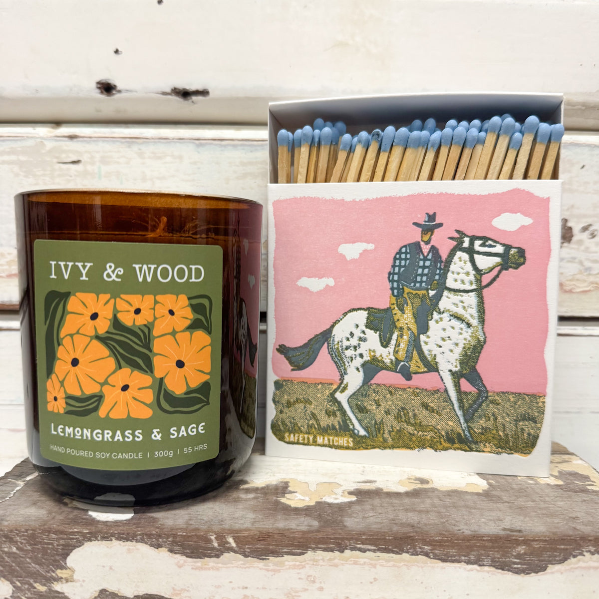 Pink Cowboy | Square - Safety Matches