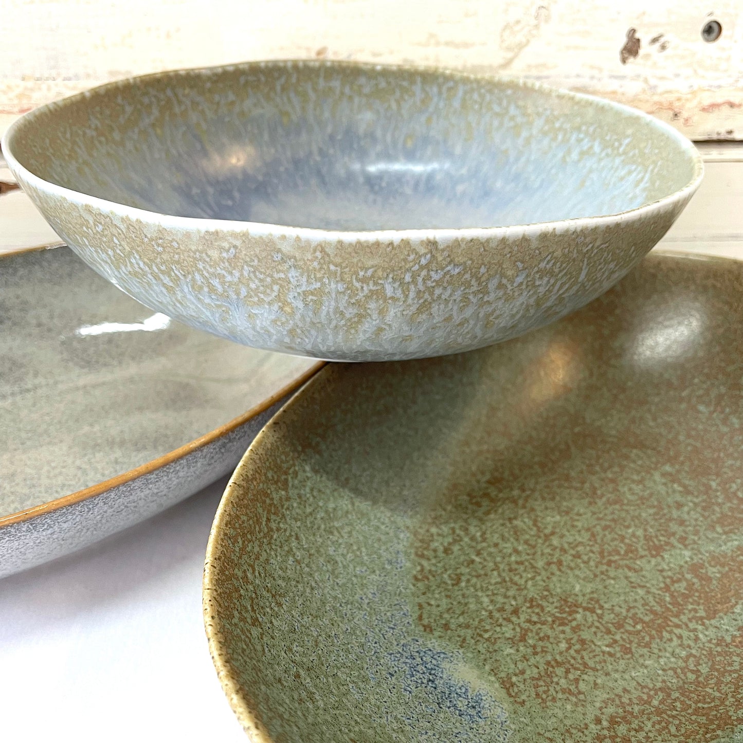 Wabisabi Blue Grey Oval Bowl