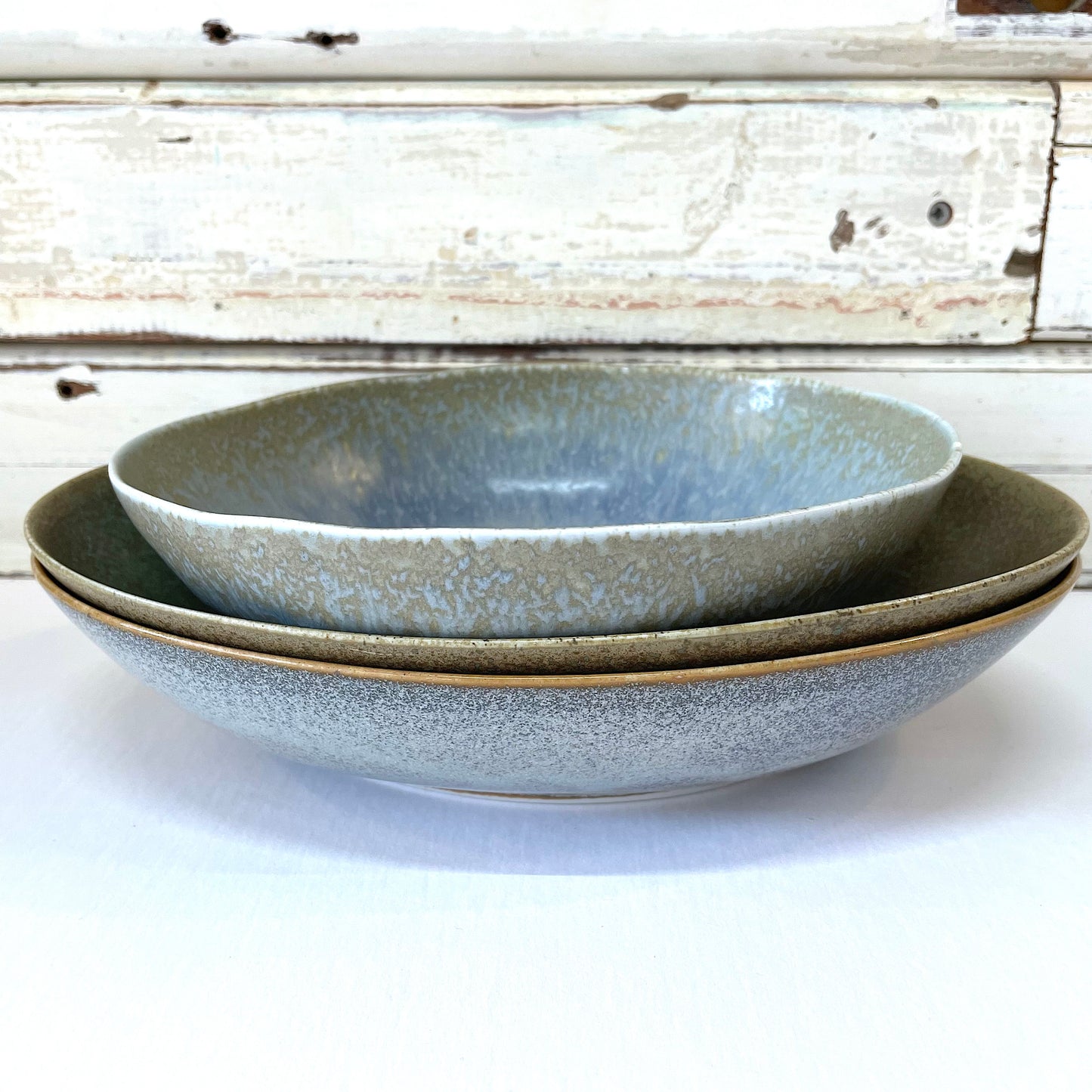 Wabisabi Blue Grey Oval Bowl