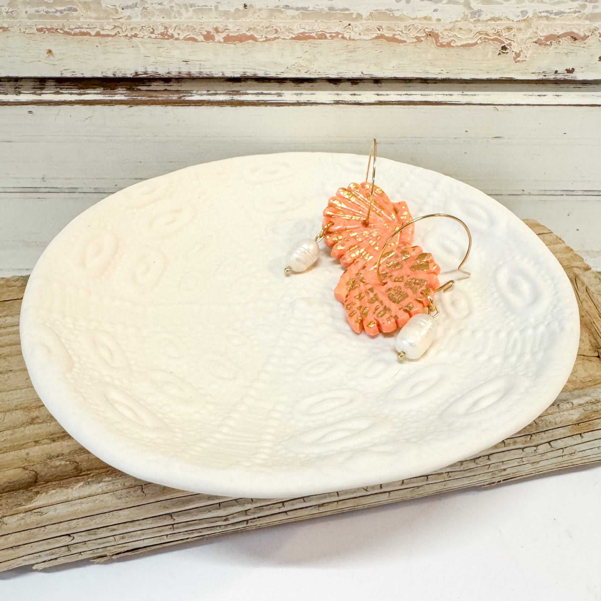 Ivory House - Urchin Plate: textured white ceramic plate with sea urchin raised details