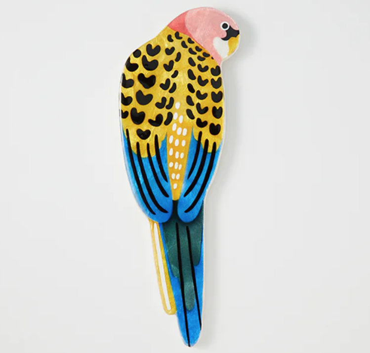 JONES AND CO ROSELLA BIRD CAPIZ SHELL ART