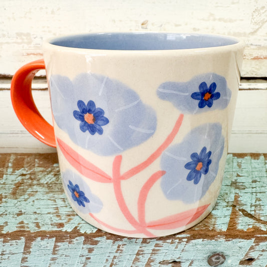 Ceramic mug with floral design - Jones & Co - Bloomie Blue Flower Mug