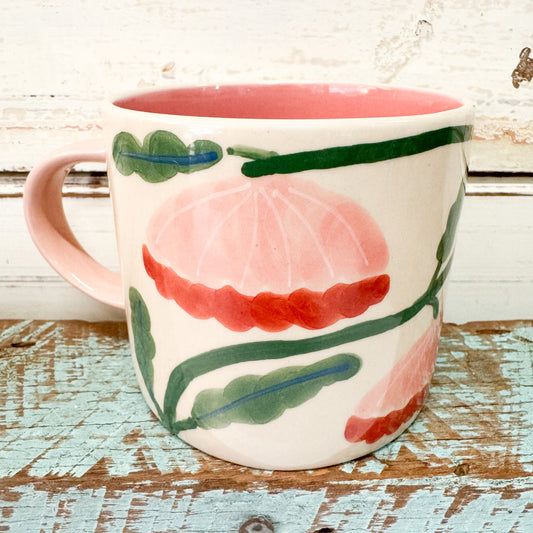 Ceramic mug with floral design - Jones & Co - Bloomie Pink Flower Mug