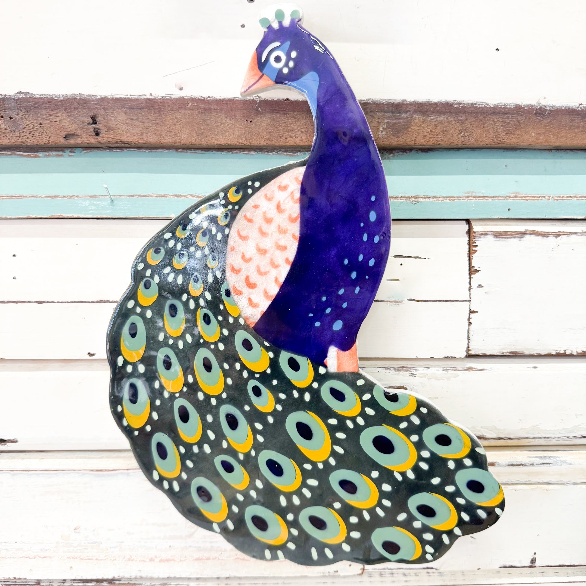 Decorative peacock wall art Jones & Co - Canopy Peacock