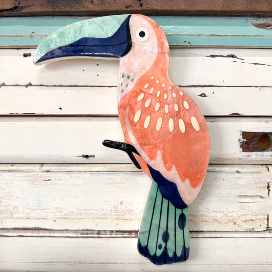 Decorative wooden toucan -Jones & Co - Canopy Toucan Peach