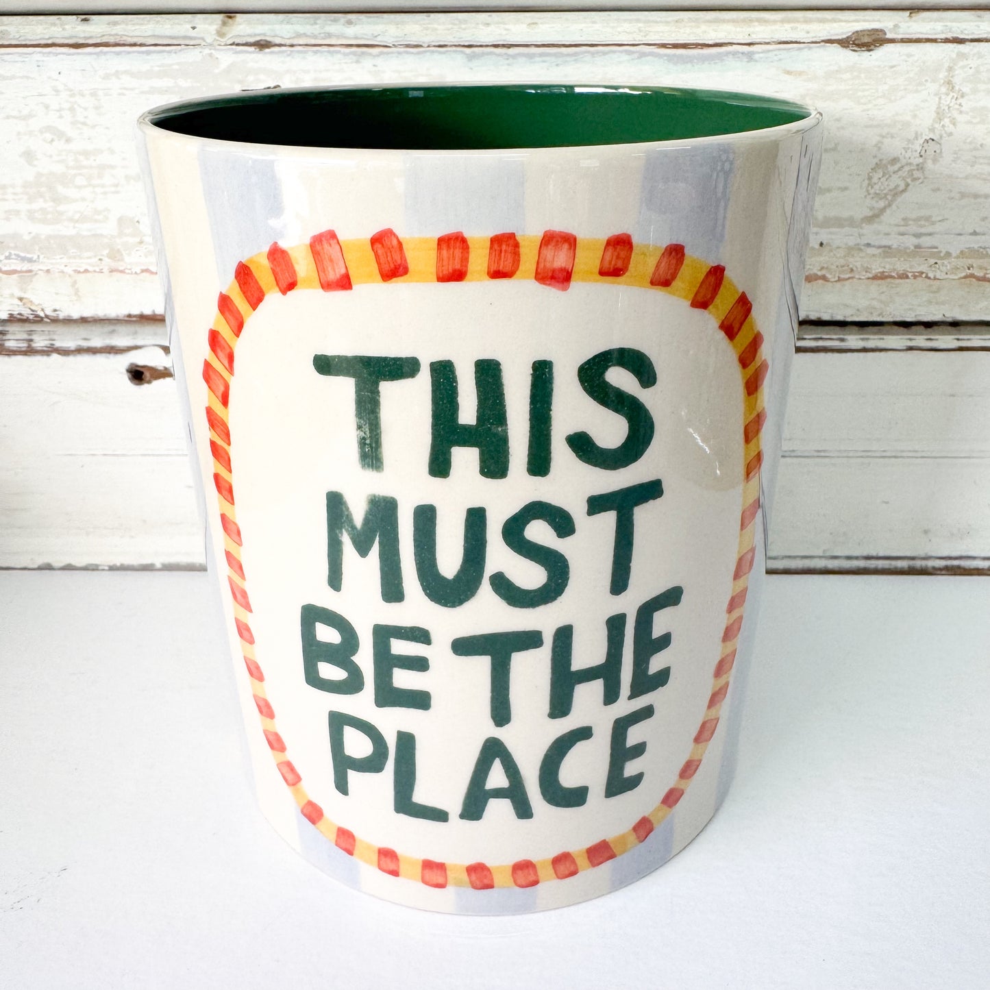 Utensil holder with 'This Must Be the Place' text on a white background - Jones & Co - Love Notes Holdall - Be the Place