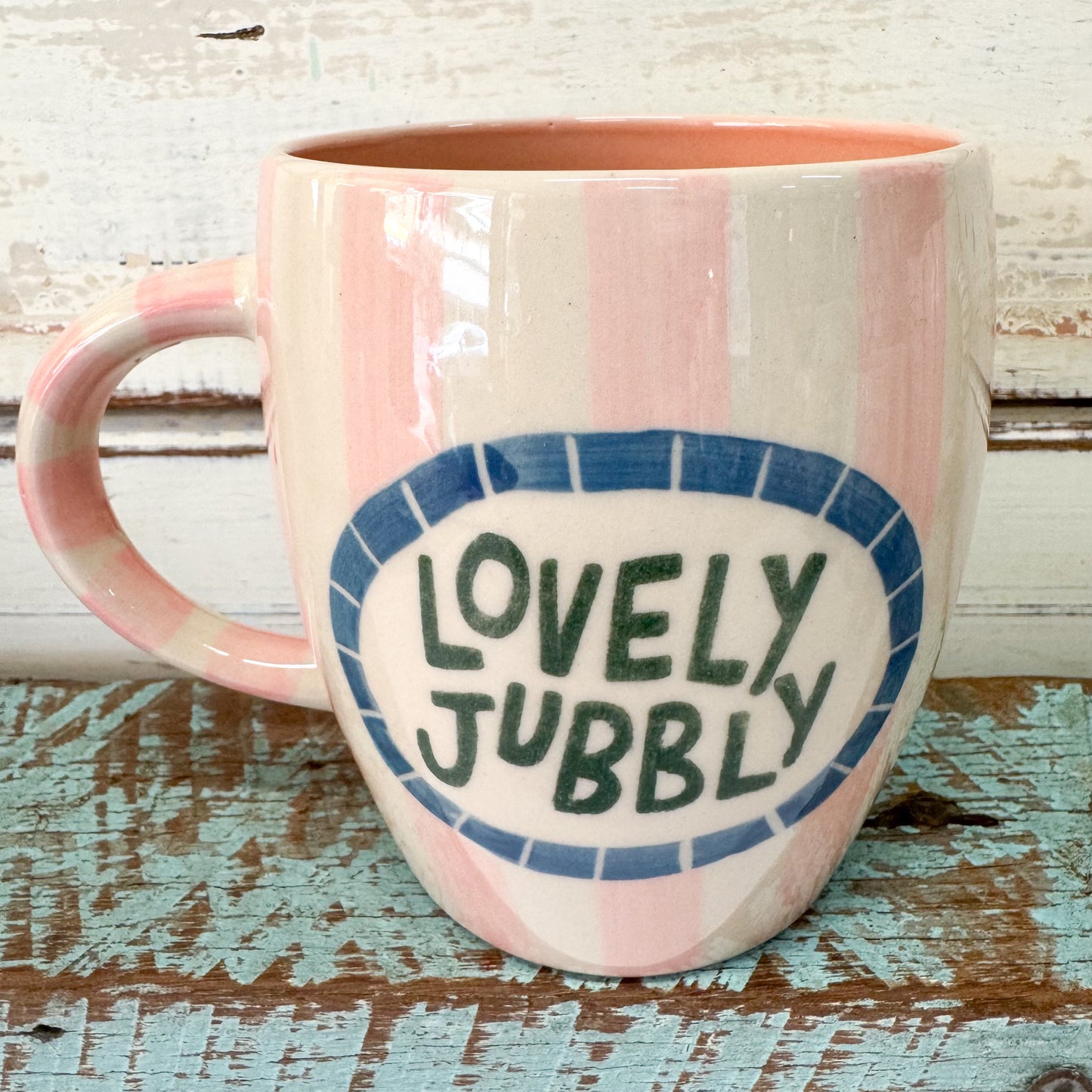 Mug with 'LOVELY JUBBLY' text -Jones & Co - Love Notes Mug - Lovely Jubbly