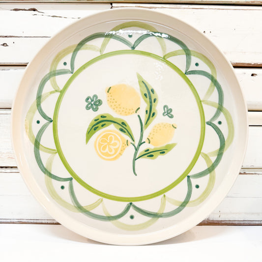 Decorative plate with lemon design Jones & Co - Tavola Platter