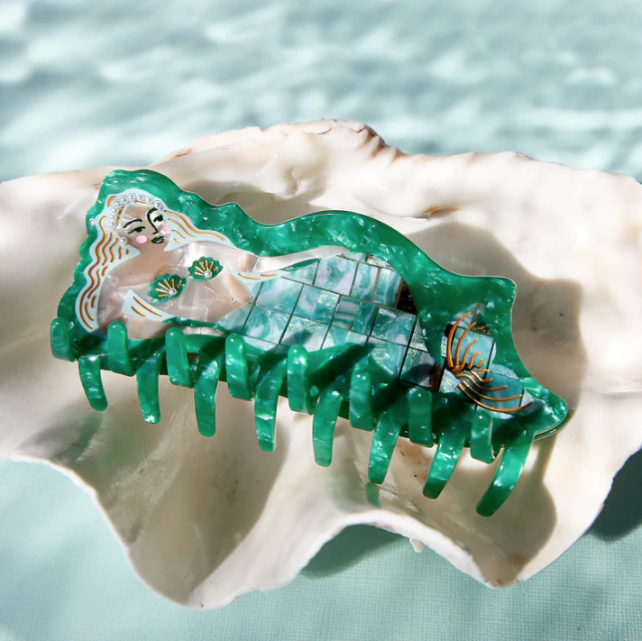 KINGSTON JEWELLERY Delphine Mermaid Hair Claw GREEN