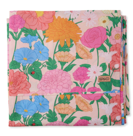 Kip & Co - Follow The Sun Organic Cotton Flat Sheet. Floral-patterned sheet