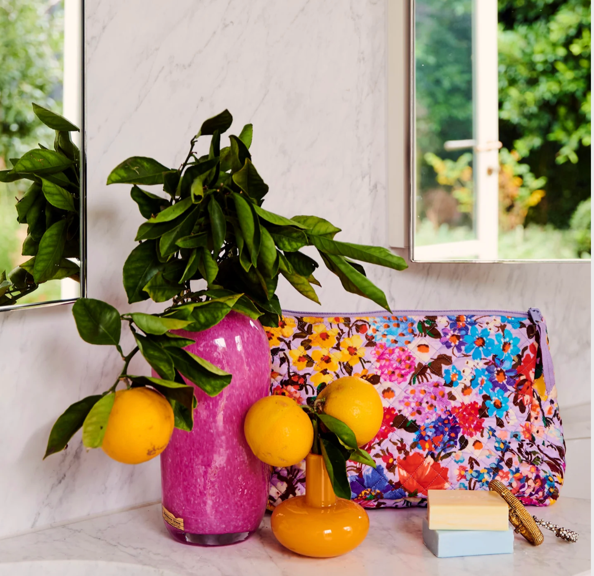 Kip & Co - Forever Floral Lilac Toiletry Purse 