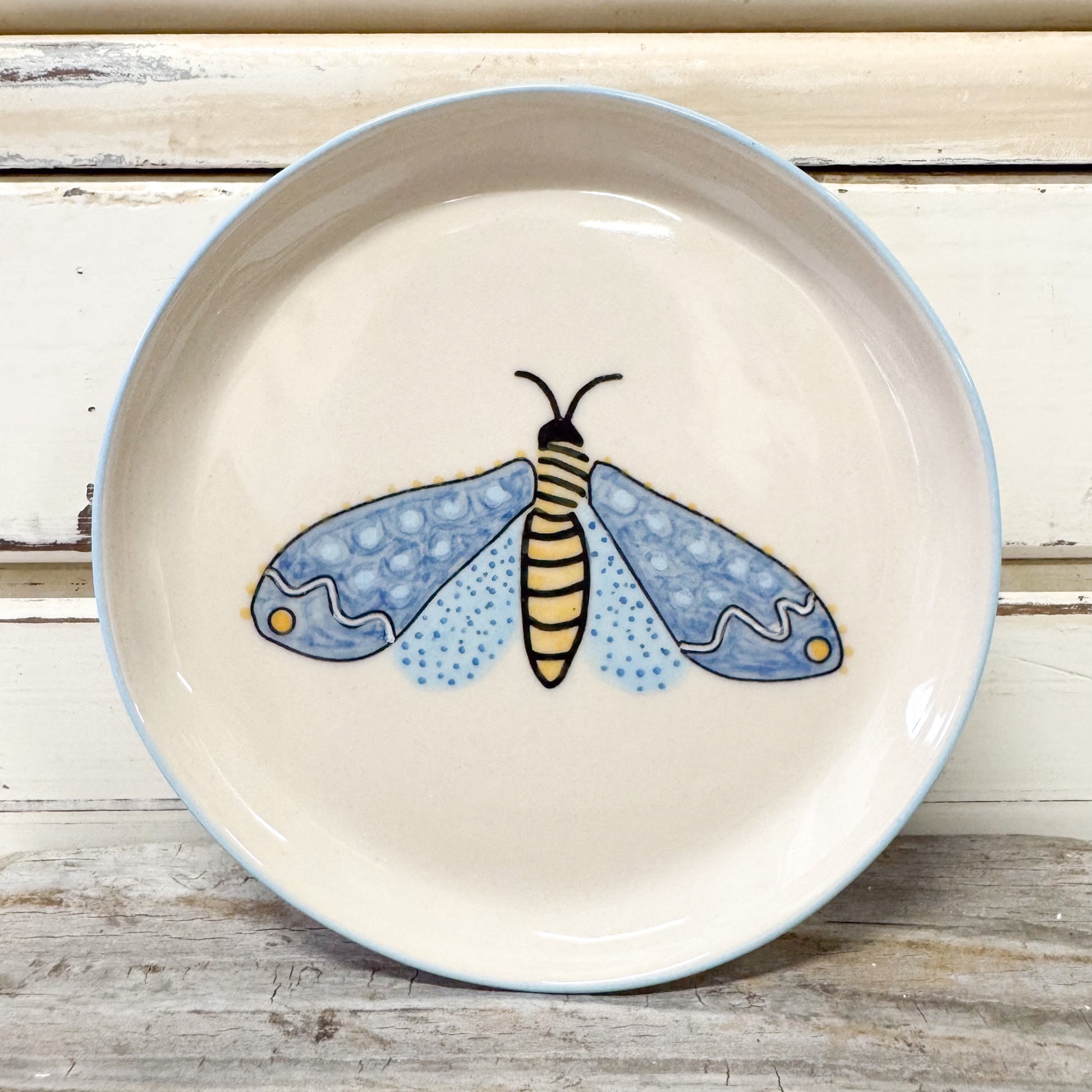 Jones & co ceramic small tray with moth design