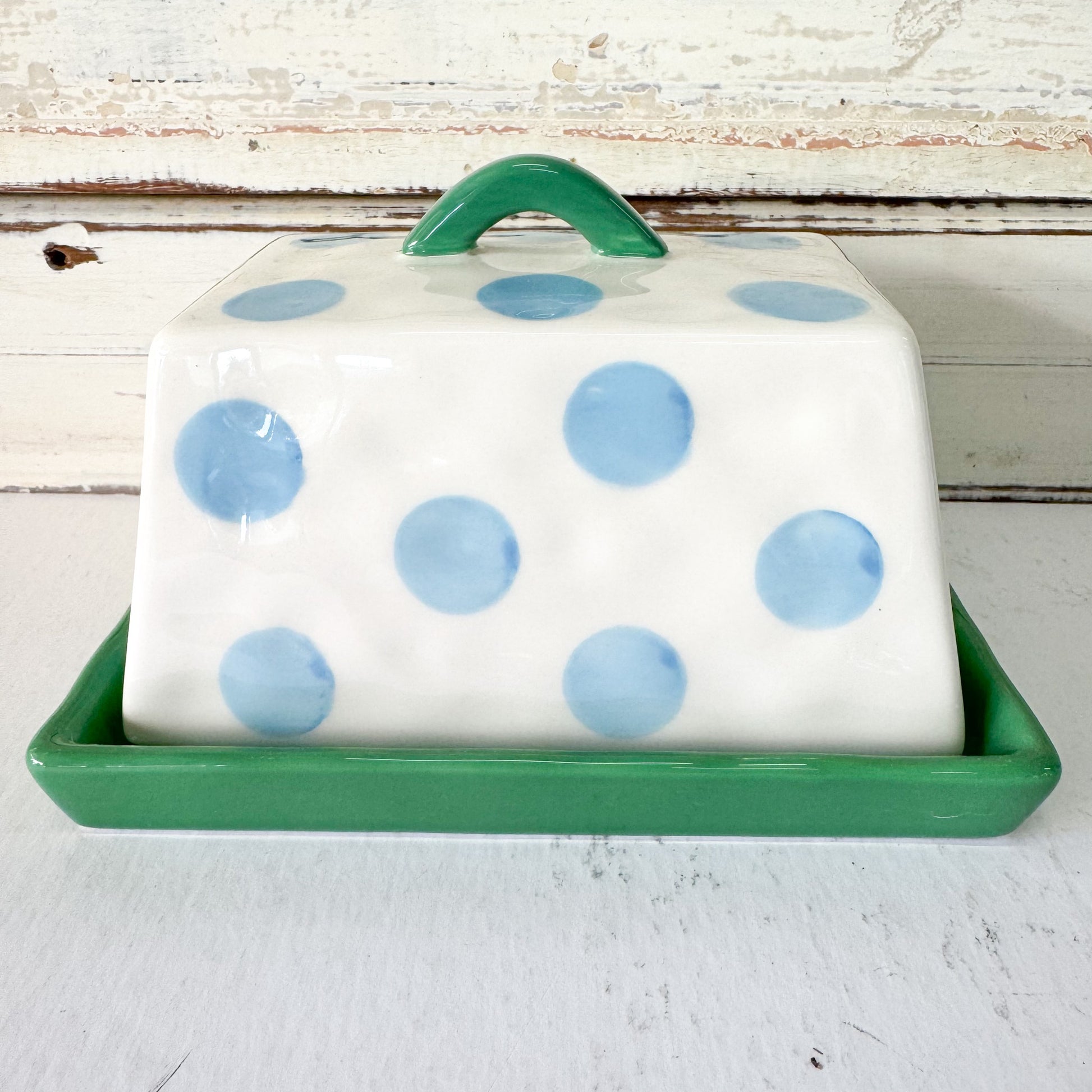 Butter dish with blue polka dots - Noss and Co - Butter Dish - Blue Spots