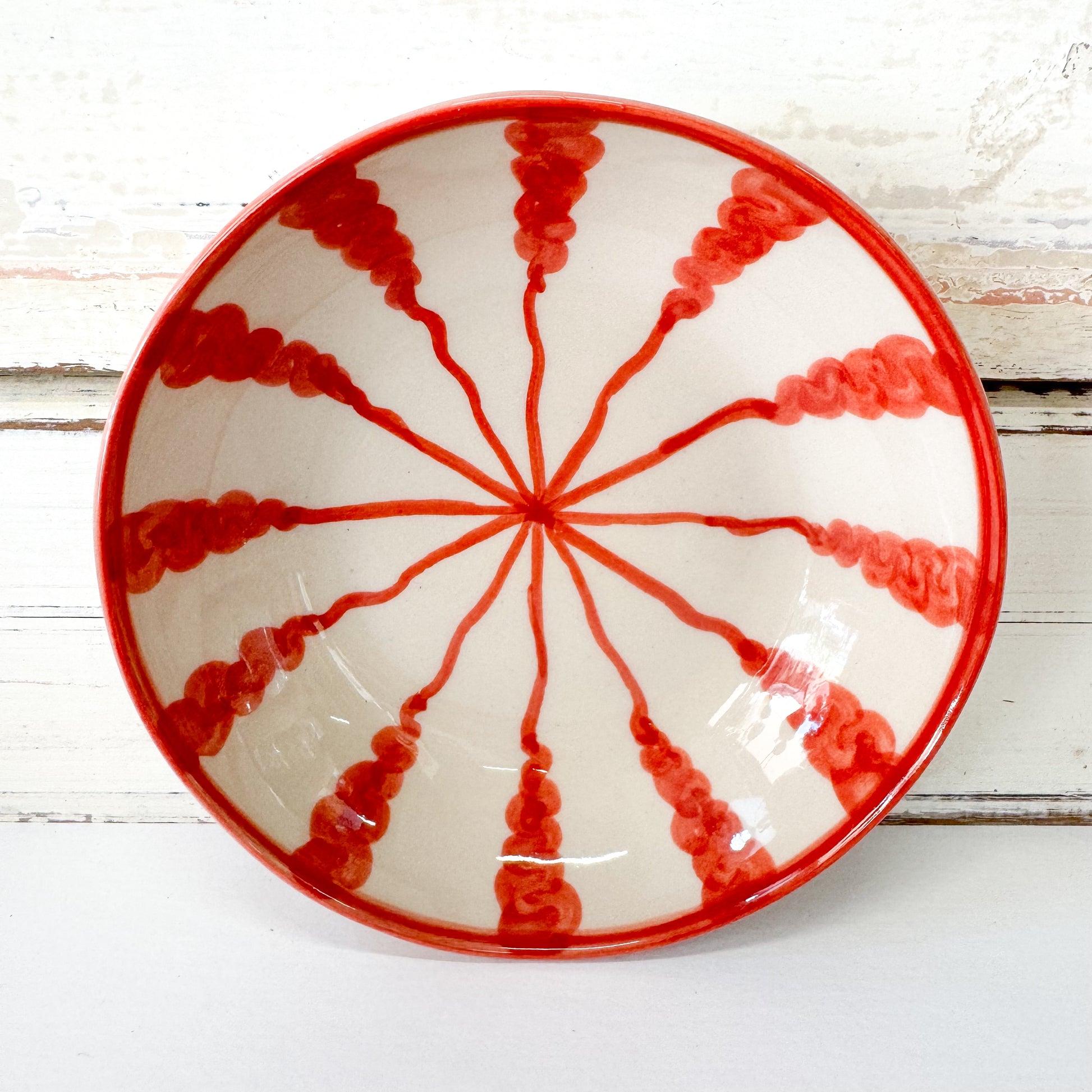 Jones & Co ceramic red bowl