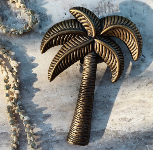 Bronze palm tree door knocker by Pineapple traders
