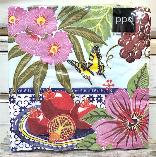 Pomegranate and Butterfly Paper Napkins