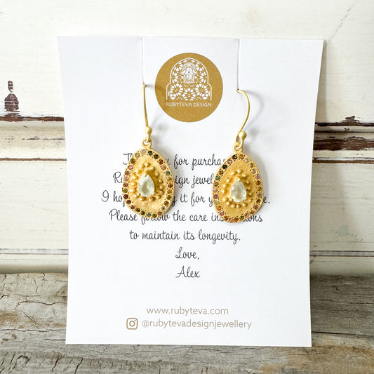 RUBYTEVA Prehnite Aphrodite Earrings