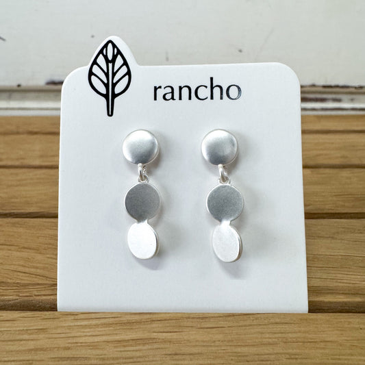 Rancho Designs - Double Dot Silver Earrings
