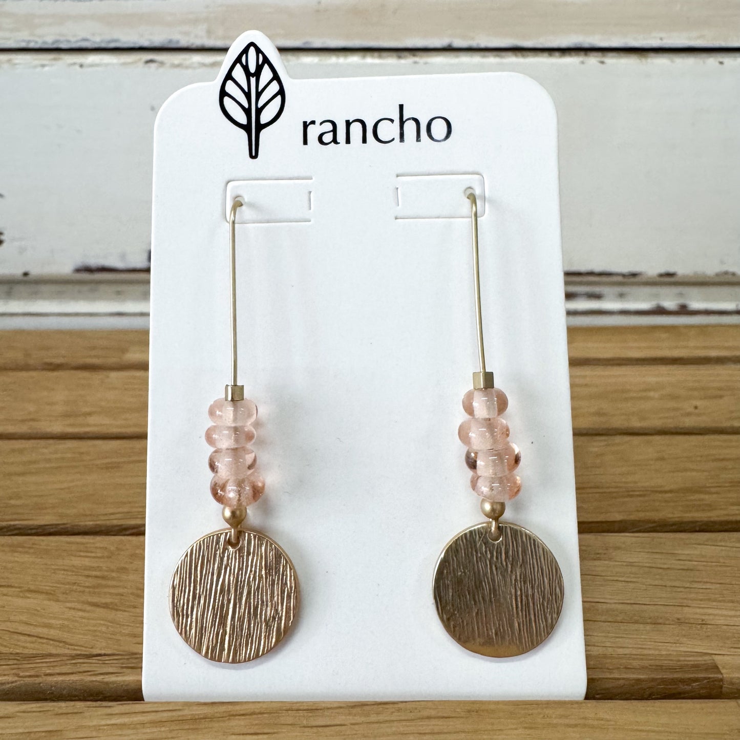Rancho Designs - Pink Beads Gold Earring
