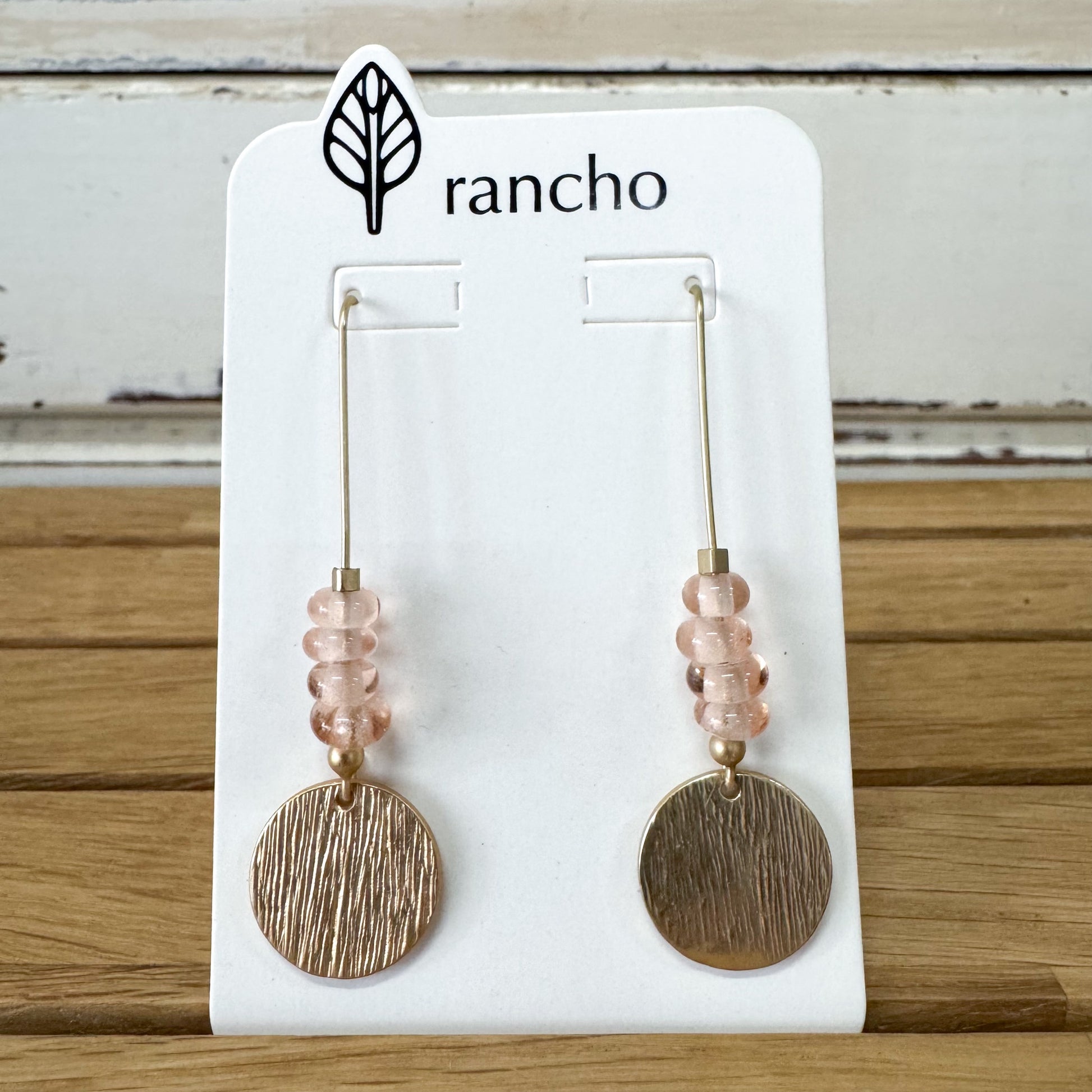 Rancho Designs - Pink Beads Gold Earring