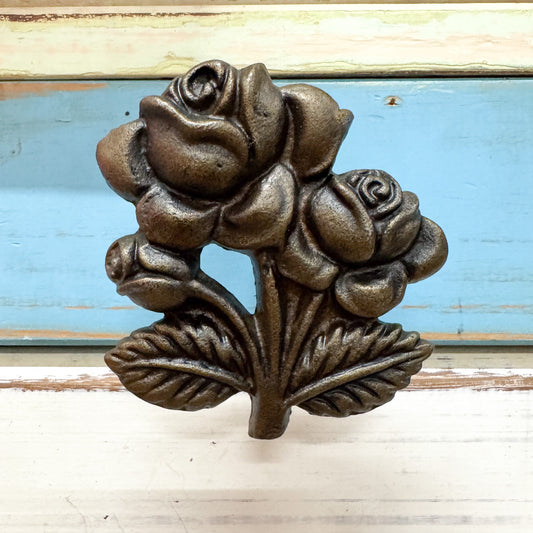 Decorative metal rose hook 