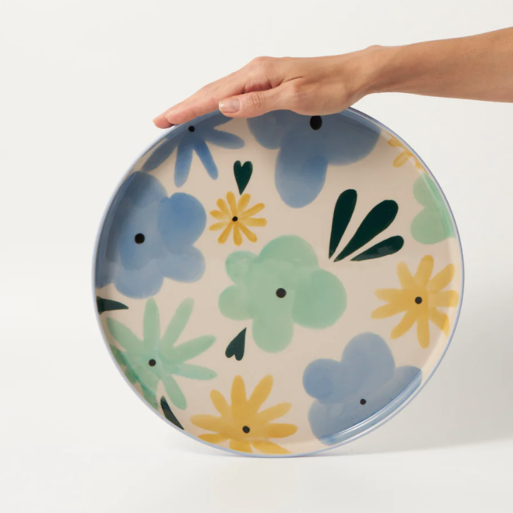 Ditsy Platter Blue