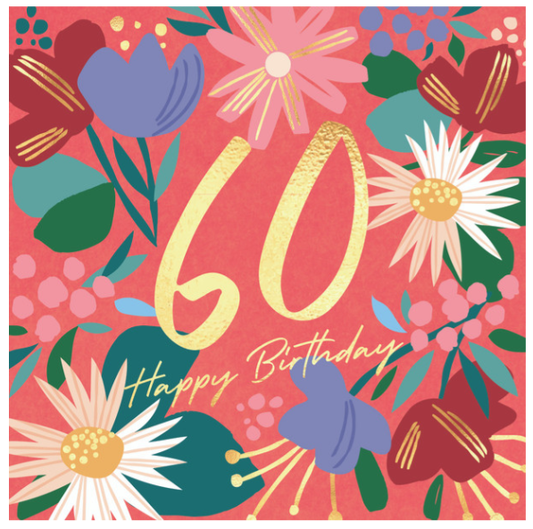 60th Flowers Card