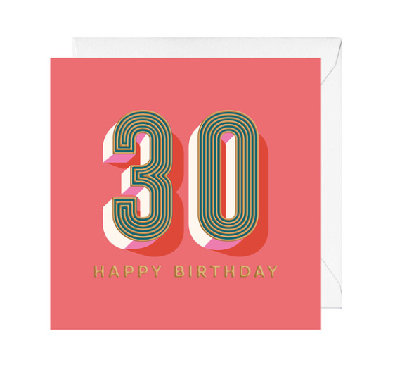 30th Coral Birthday Card