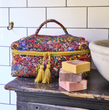 Paradise Quilted Cotton Toiletry Case