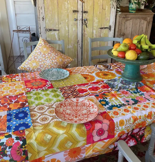 Anna Chandler Tablecloth - Seventies Orange