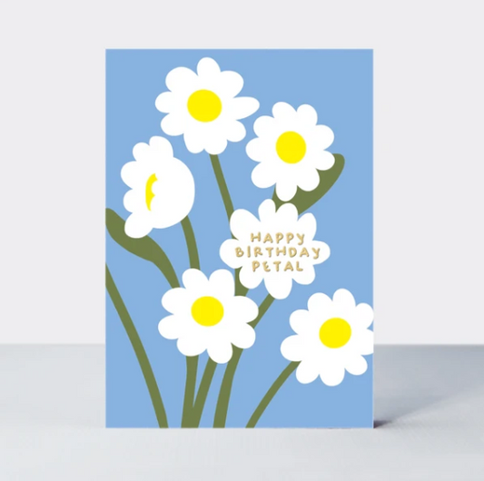 Petal Blue Camomile Card