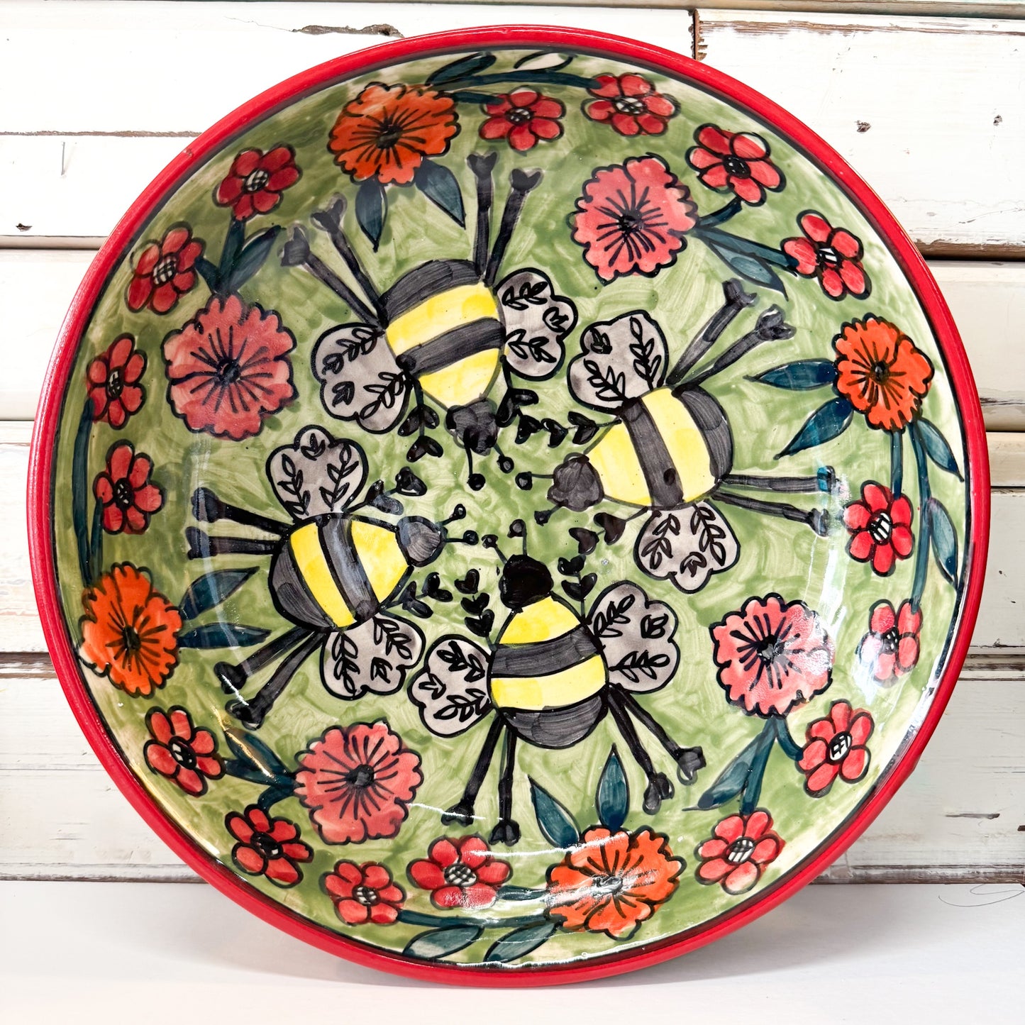 Status Collections - Bees Shallow Bowl