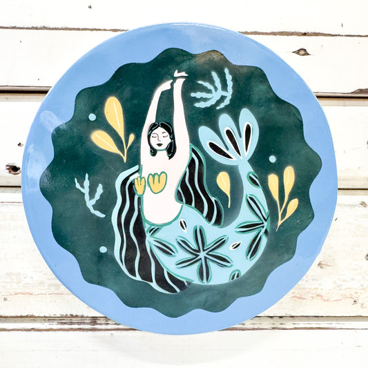 Jones and Co blue & green mermaid capiz tile