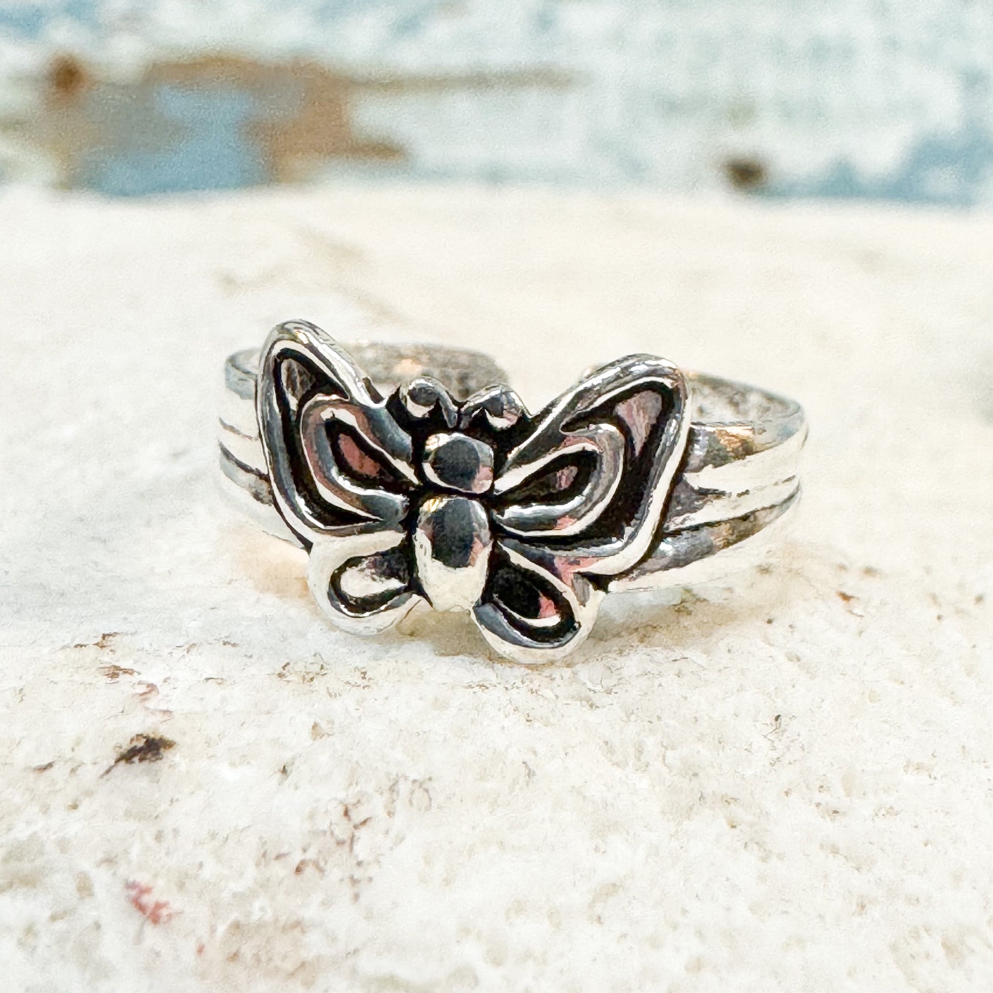The Brightside Store - Butterfly Toe Ring Silver butterfly 