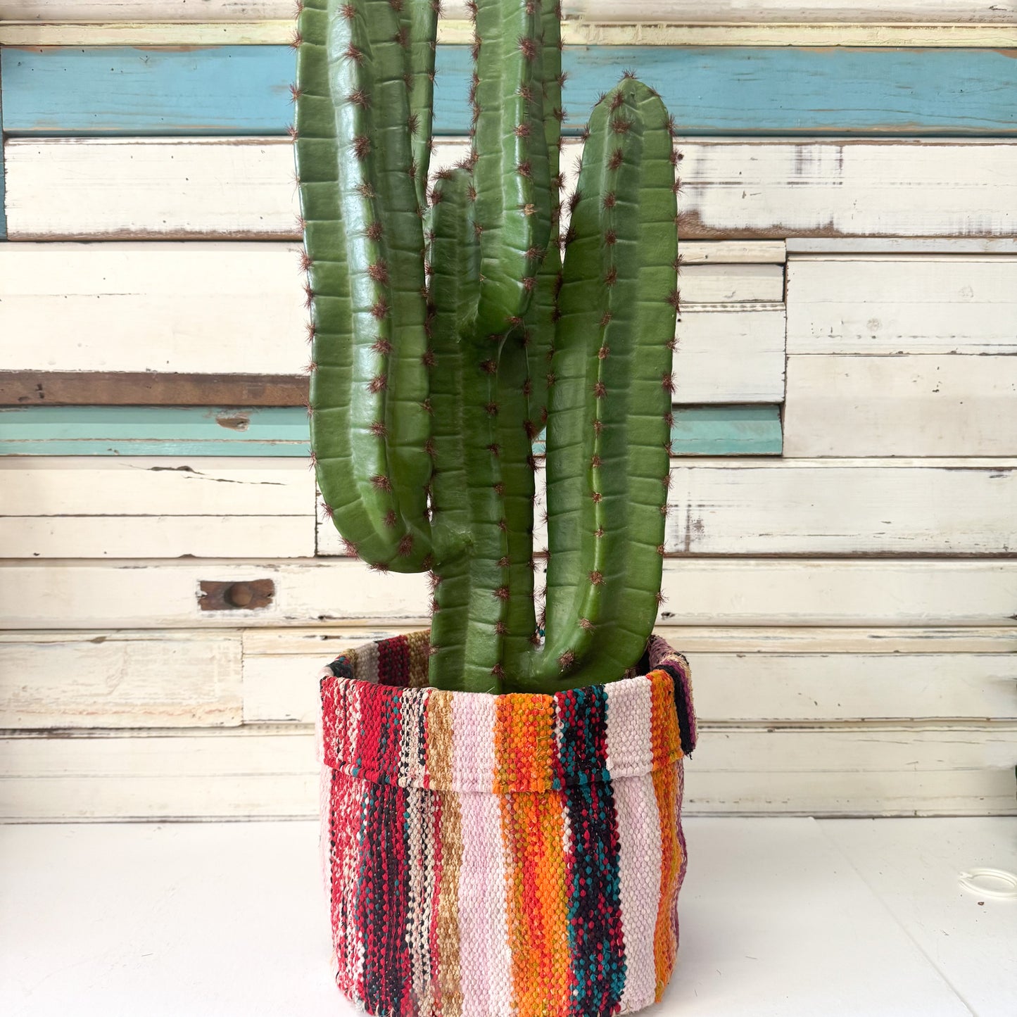 Cactus in a colourful woven basket
The Brightside Store | Faux Desert Cactus