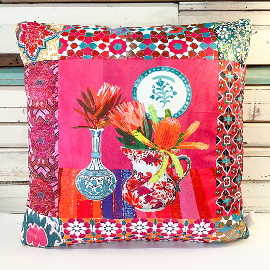 anna chandler Wildflower Pink Cushion 50cm