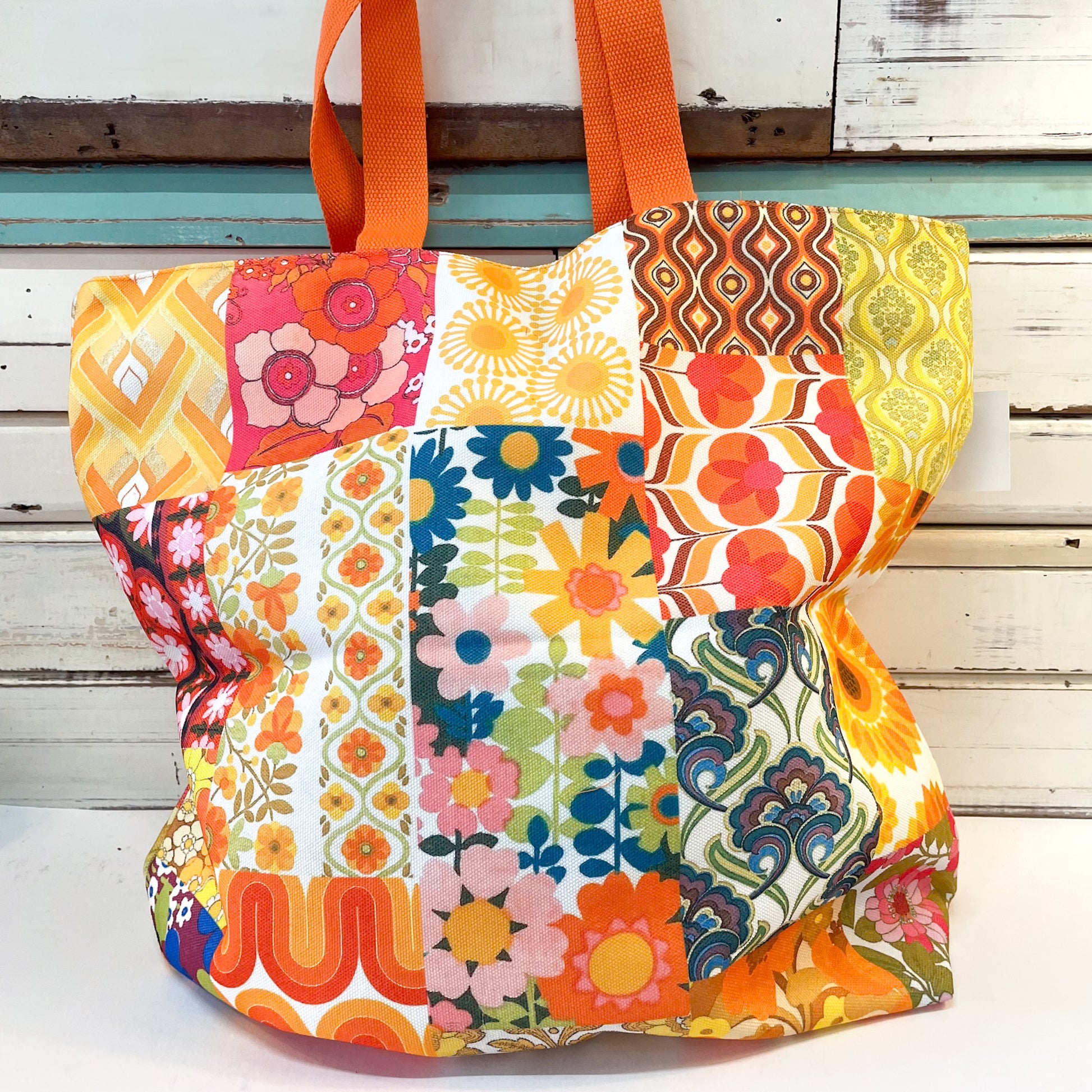 anna chandler Canvas Shopping Bag - 70's Orange